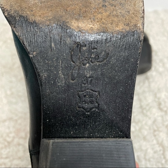 JOIE Barlow Black Leather Booties Heeled Ankle Chelsea Style Boots 37 - Picture 9 of 10